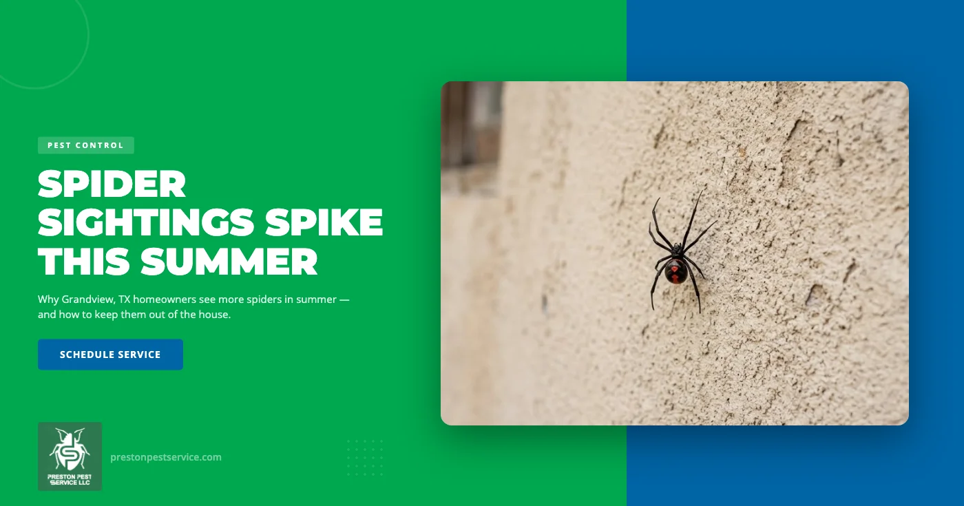 Why Spider Sightings Spike in Grandview, TX Homes Each Summer